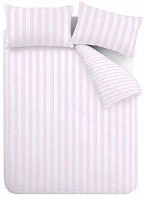 Set copripiumino e federa bianco e rosa per letto matrimoniale 200x200 cm Stripe Tease – Sassy B