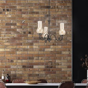 Brilagi - LED Lampadario a sospensione con catena COTTAGE 3xE14/40W/230V nero/marrone