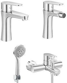 Set miscelatori lavabo bidet vasca cromati serie Lizzy