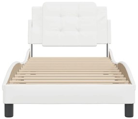 Giroletto con testiera bianco 90x200 cm in similpelle
