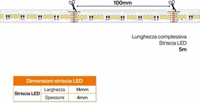 Striscia LED Professionale RGB+CCT Multicolore 24V 20W/m - IP67 - 5 metri