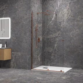 Box doccia walk in scorrevole 180 cm finitura oro rosa | KNM4000W-GR - KAMALU