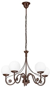 Brilagi - LED Lampadario a sospensione con catena COTTAGE 5xG9/40W/230V marrone/bianco