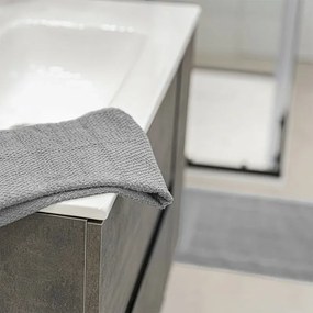 Asciugamani ospite per bagno 55x100 cm grigio in cotone 100%