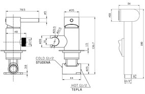 Aqualine - Rubinetto per bidet con doccia da incasso opaco nero