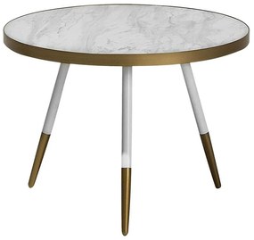 Tavolino da caffè effetto marmo bianco e oro ⌀ 61 cm RAMONA Beliani