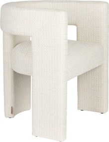 Sedia da pranzo color crema in imbottito con braccioli Medina – Dutchbone