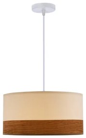 Lampadario a sospensione con filo BIANCO 1xE27/40W/230V bianco/marrone
