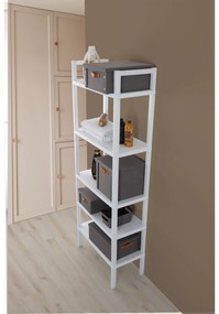 Scaffale Da Bagno Salvaspazio 184 Cm Cinque Ripiani Feridras "Woody" Bianco