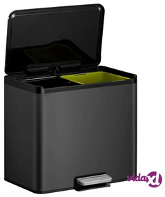 EKO Pattumiera a Pedale Essential 2x15 L Nera