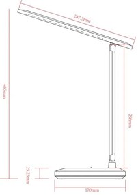 Globo 58481S - Lampada da tavolo LED LORNA dimmerabile touch 3W 5V 1800mAh nera