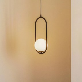 Lampada a sospensione in vetro Samba Jupiter, dimmerabile, Nero, Soggiorno / Sala da pranzo, Vetro, Moderno, Lampada a sospensione
