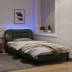 Giroletto con luci led grigio scuro 100x200 cm in tessuto