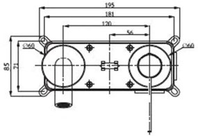 Miscelatore Lavabo A Muro In Ottone Acciaio Spazzolato Smooth Rubicer