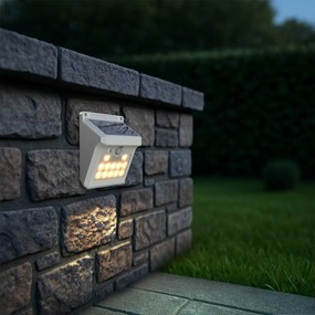 Applique Solare Rettangolare da parete IP65 con Sensore di Movimento Colore Bianco Caldo 3.000K