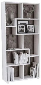 Libreria moderna in legno Bianco 74x156h cm ZIG ZAG