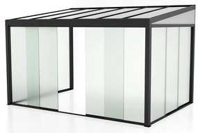 Laterale in vetro per veranda addossata