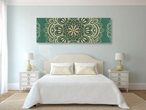Quadro su tela – Mandala su sfondo turchese