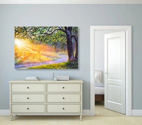 Quadro su tela – Alba nel bosco