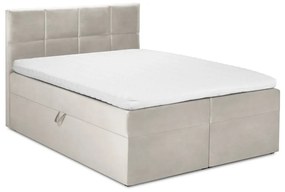 Letto boxspring beige con contenitore 180x200 cm Mimicry - Mazzini Beds