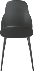 Sedia in polipropilene Nero con gambe in metallo - MILA 2 sedie