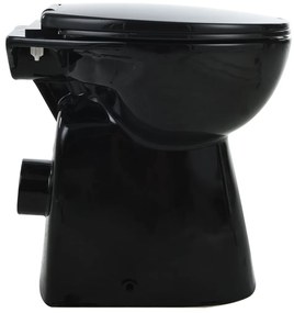 WC Sospeso con Design Senza Bordi 7 cm Più Alto Ceramica Nera