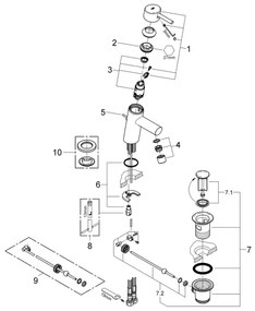 GROHE 32204001 - Miscelatore per lavabo CONCETTO DN 15 cromo lucido