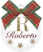 Pallina di Natale con nome Roberto,10 cm in vetro