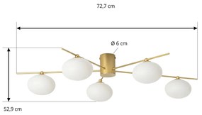 Lindby Valisa plafoniera, oro, a 5 luci