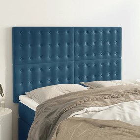 Testiere 4 Pz Blu Scuro 72x5x78/88 Cm İn Velluto /