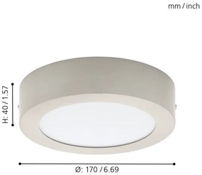 Eglo 94523 - Plafoniera LED FUEVA 1 LED/10,9W/230V