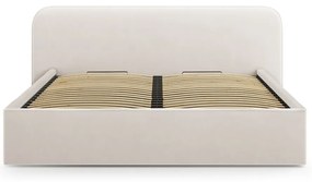 Letto matrimoniale imbottito avorio con contenitore e rete inclusi 180x200 cm Elizabeth – Micadoni