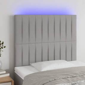 Testiera A Led Grigio Chiaro 80x5x118/128 Cm İn Tessuto /