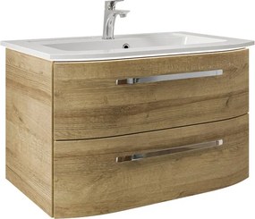 Mobile da bagno sospeso Contea di Pelipal L 78 x H 48 x P 49.5 cm rovere riviera, 2 cassetti