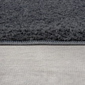 Tappeto rotondo lavabile grigio scuro in fibre riciclate 180x180 cm Fluffy - Flair Rugs