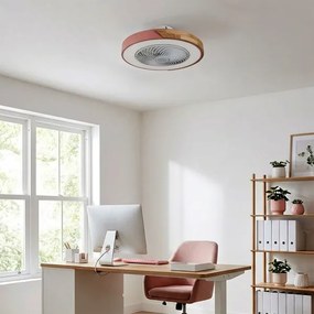 Brilagi - Lampada LED dimmerabile con ventilatore LED/38W/230V 50 cm rosa/rovere +telecomando
