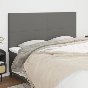 Testiera 4 Pz Grigio Scuro 80x5x78/88 Cm İn Tessuto /