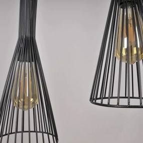 Lampadario a sospensione con filo TIANA 1xE27/20W/230V diametro 15,5 cm nero