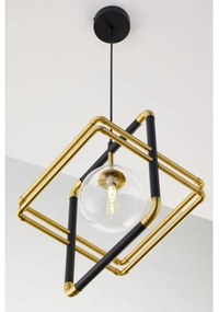 Jupiter 2028 - Lampadario a sospensione con filo FIORI 1xG9/10W/230V nero/oro/limpido