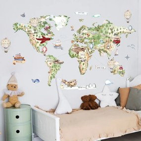 Adesivo murale Mappa del mondo | Inspio