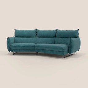 Monamour divano moderno angolare con opzione relax elettrico in microfibra smacchiabile impermeabile T11 petrolio