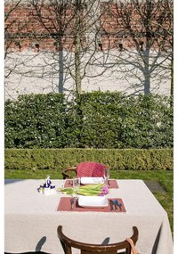 Tovaglia di cotone beige e rosa, 250 x 150 cm - Tiseco Home Studio