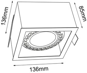 Brosline 3272 - Faretto da incasso CAGE 1xGU10/18W/230V nero