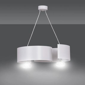 Lampadario Moderno 2 Luci Vixon In Acciao Bianco E Cromo