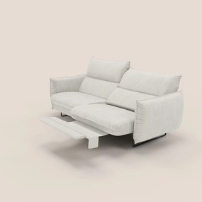 Monamour Divano dal design moderno con opzione relax elettrico in microfibra smacchiabile impermeabile T11 panna