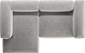 Divano angolare grigio chiaro (con penisola a sinistra/con chaise lounge) Bergamo – Cosmopolitan Design