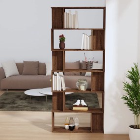 Libreria/divisorio rovere marrone 80x24x192cm legno multistrato