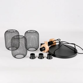 Brilagi - Lampada a sospensione con cavo BASKLITE 3xE27/15W/230V legno di caucciù/nero