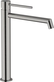 Rubinetto per lavabo getto aerato Stilo nichel spazzolato satinato H 35 cm