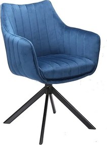 Sedia Azalia in velluto blu navy Blu86
